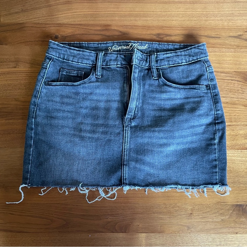 Universal thread black denim miniskirt- size 8/29R